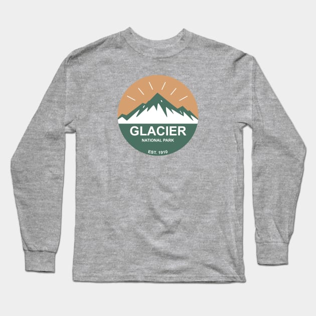 Glacier National Park Long Sleeve T-Shirt by esskay1000